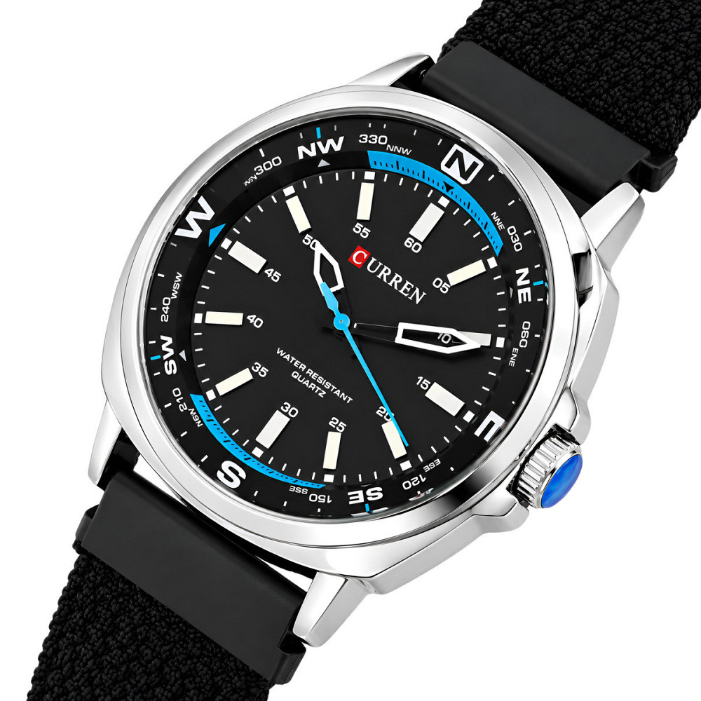 Часы наручные мужские Curren Aqua Comfort Black (2 ремешка) Киев - изображение 2