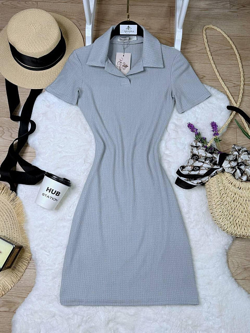 Стильне жіноче плаття-поло в спортивному стилі Сірий, 40/42 Одеса - фото 1