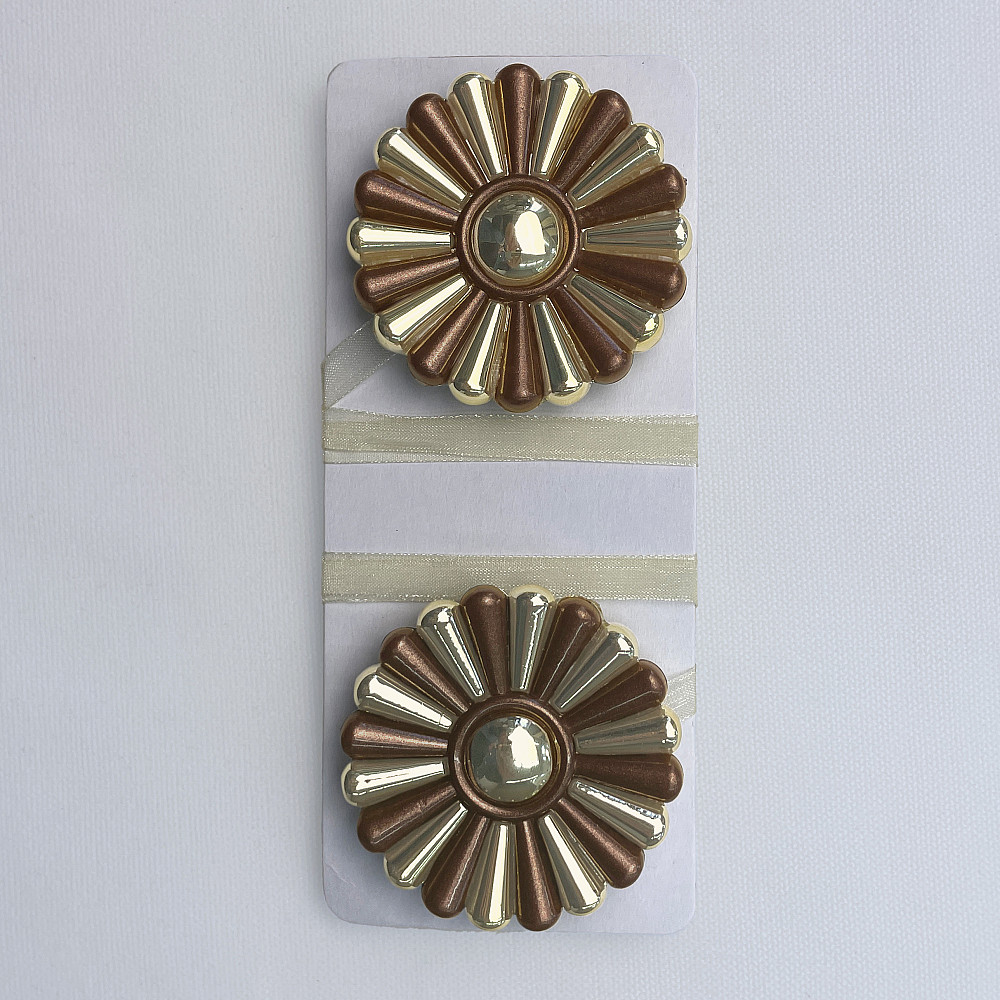 Магниты для штор и гардин Хризантема набор 2 шт Коричневый с золотистым (81-297) Киев - изображение 7