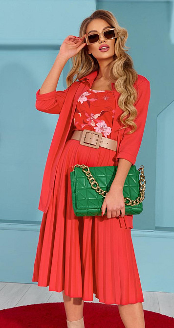 Костюм зі спідницею плісе великого розміру (50) Київ - фото 1