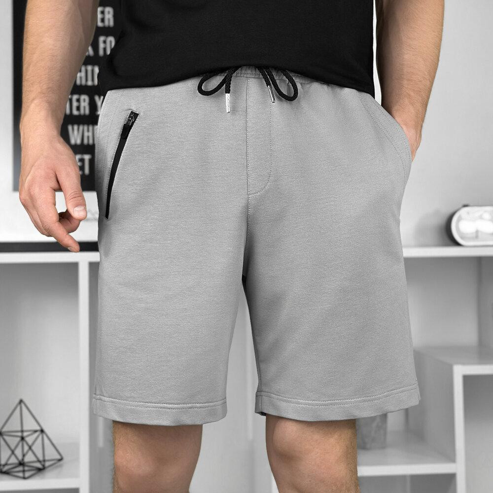 Легкие однотонные стальные мужские шорты Pobedov Griz Киев - изображение 1