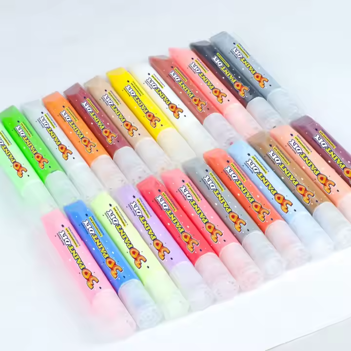 Вітражні фарби 3D, набір фарб-маркерів для творчості та рукоділля, 24 кольори Кам'янець-Подільський - фото 4