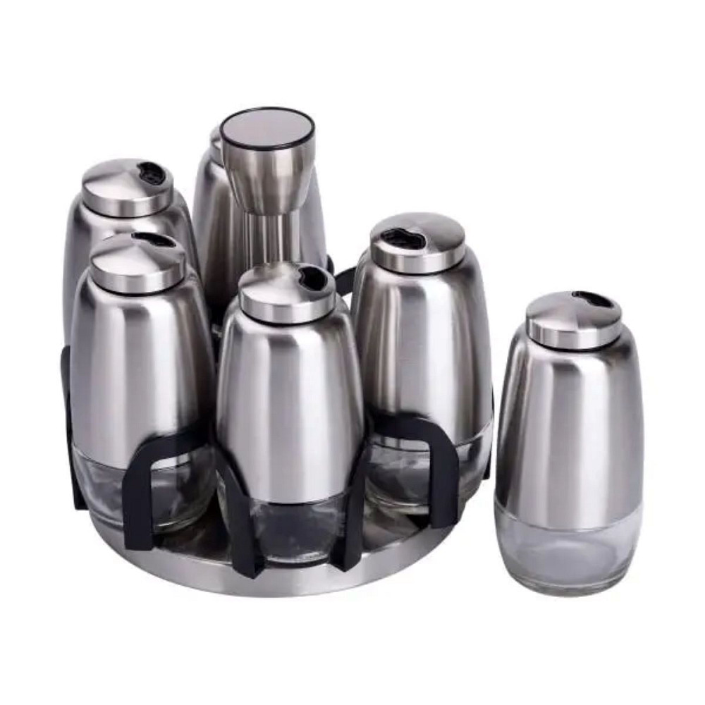 Набір баночок для спецій 6 шт 15х15х16 см карусель для зберігання спецій HP-1300 Коломия - фото 4