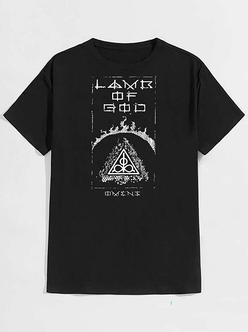 Футболка чоловіча чорна "Omens Frame" бавовняна 190гр/м. 14XL Одеса - фото 1