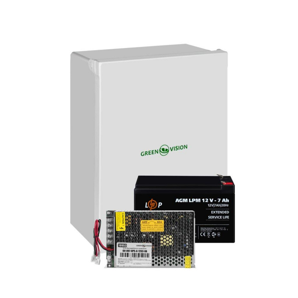 Блок безперебійного живлення у боксі з АКБ GV-007-UPS-A-1203-8A-7Ah Київ - фото 1