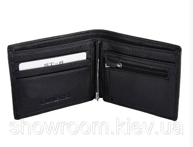 Кожаный зажим для денег на магните (811) black Киев - изображение 4