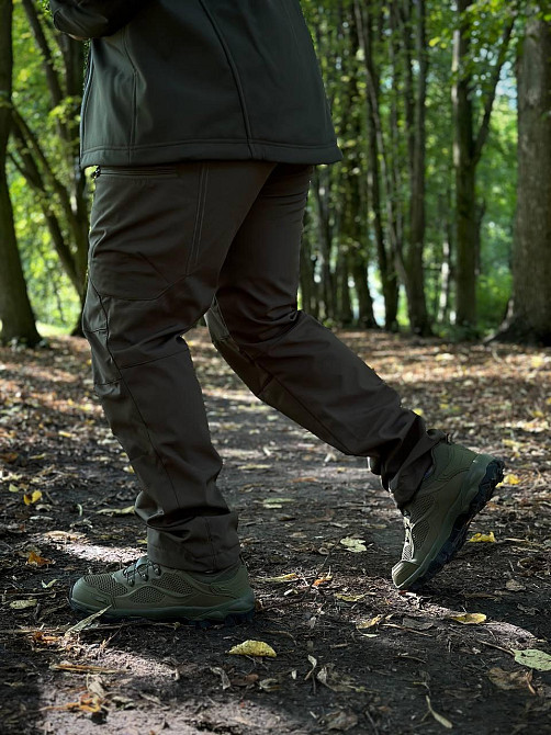 Тактический демисезонный мужской костюм soft shell оливковый, военная форма софт шелл с молнией Львов - изображение 7