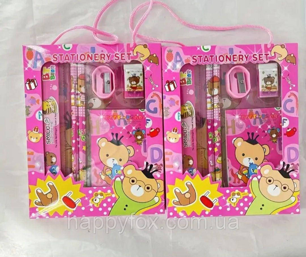 Набір з 6 канцелярських товарів для хлопчика та дівчинки. Розовий Львів - фото 1