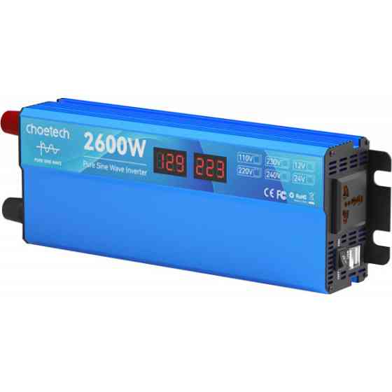 Інвертор автомобільний Choetech 12\220V 2600W (1300Вт), чиста синусоїда Киев