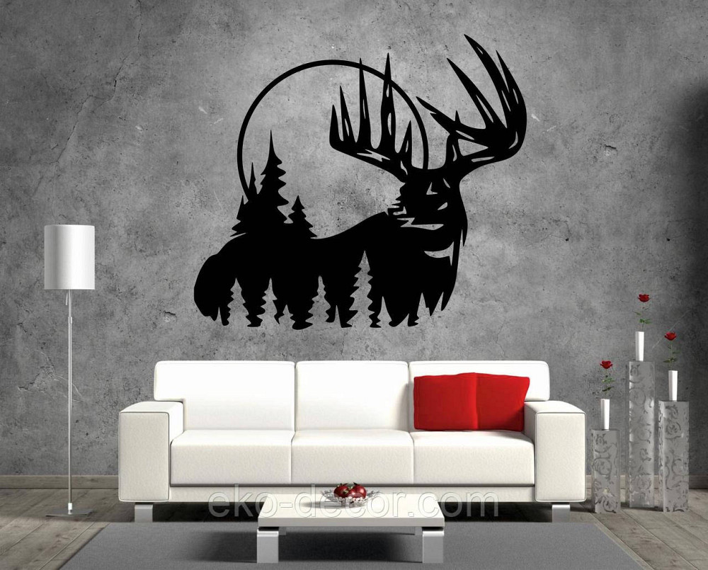 Декоративное настенное Панно «Олень» Декор на стену 90*80 см, Черный Киев - изображение 10