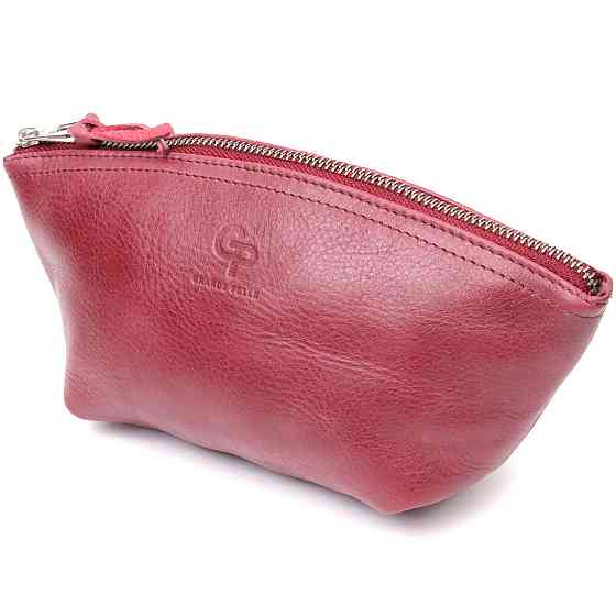 Удобная женская кожаная косметичка Бордовый (GRANDE PELLE) Киев