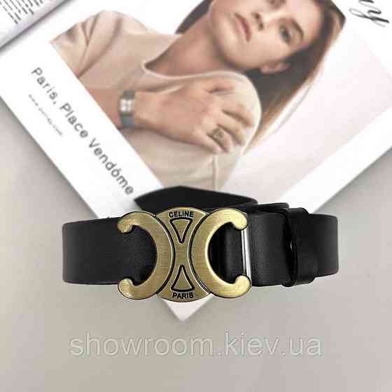 Кожаный женский брендовый ремень black (3 cм) Киев