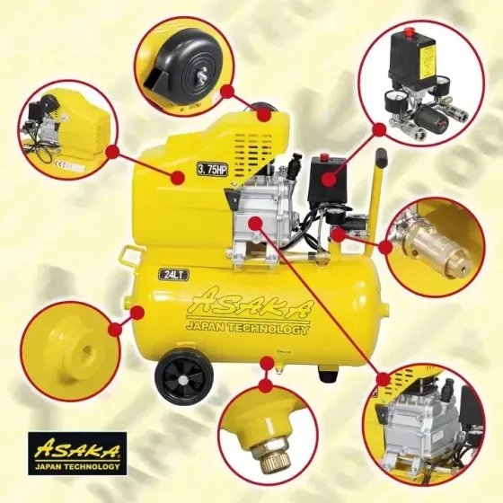 Компресор повітряний ASAKA ASC24 – 24 л, 8 бар, тихий і ефективний Львів