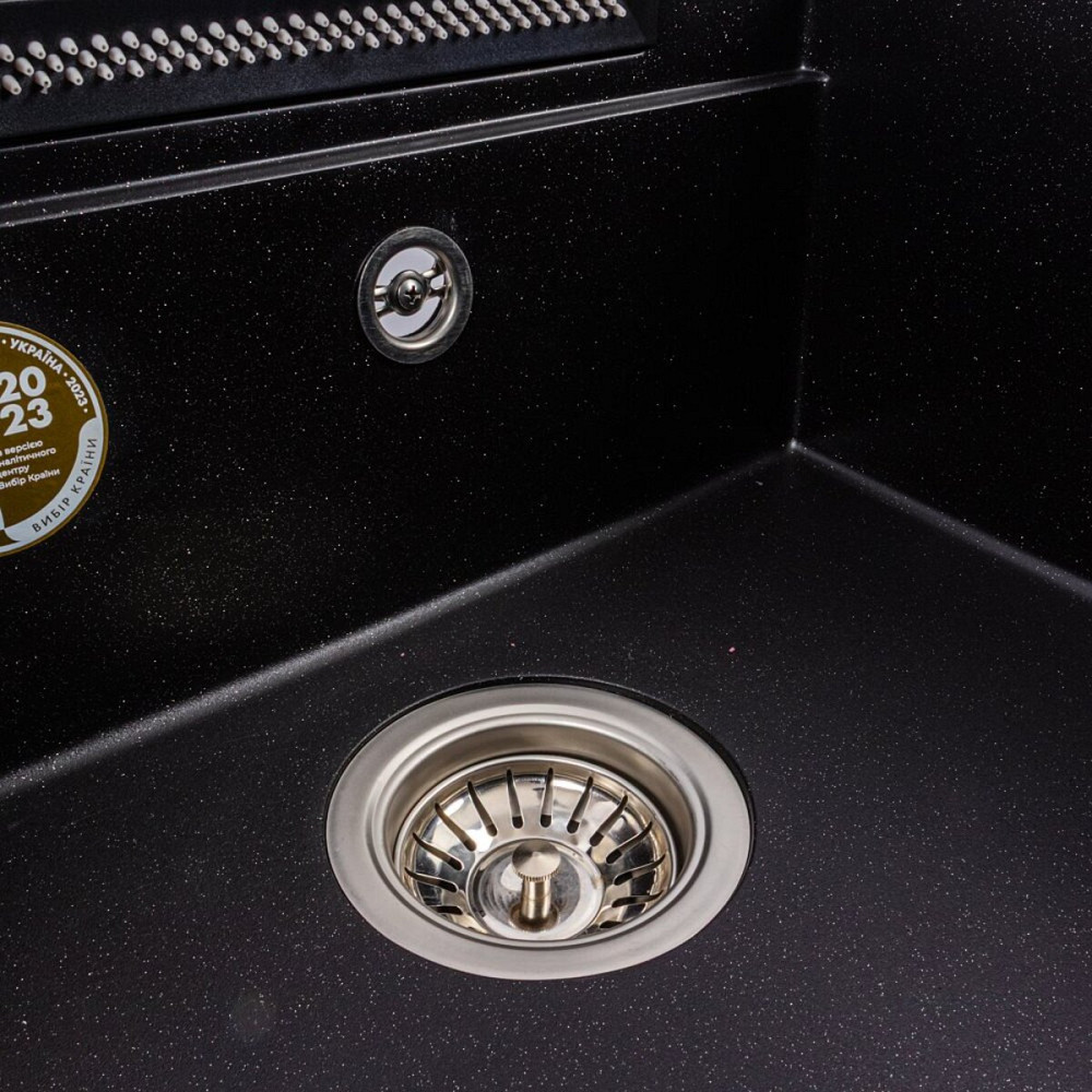 VALESO Гранітна мийка VALESO VIVA 5149 матова Чорний металік Коломыя - изображение 8
