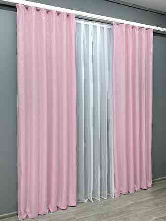 Комплект готовых штор VR-Textil Софт № 1740ш Розовый 100х280 см 2шт (31-822) Киев