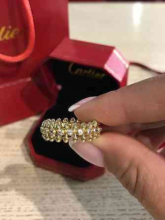 Кільце Cartier Juste un Clou ("зубчики") / подарункове паковання / покриття лимонне золото 18К / з цирконієм Одеса