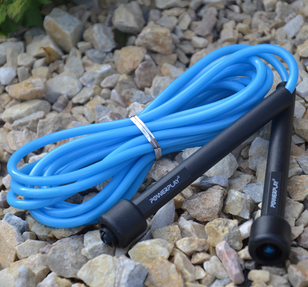 Скакалка PowerPlay 4201 Basic Jump Rope Синяя 2,8 м Луцк - изображение 2