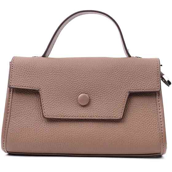 Женская сумка с геометрическим клапаном из натуральной кожи Vintage 22630 Коричневая Киев