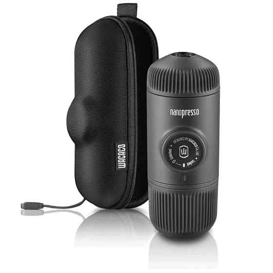 Еспресо-кавоварка Wacaco Nanopresso 18 бар 80мл з чохлом Сірий Київ