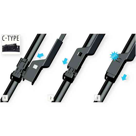 Щітки oximo модельні безкаркасні (к-т 2шт) c-type 700 + 350 мм двірника Мукачево