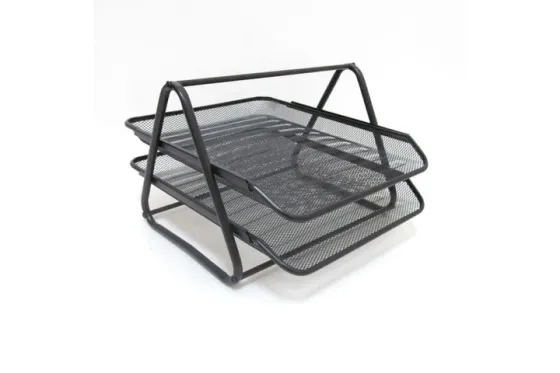 DSCN1088-B Лоток/бумаги метал.горизонт."Сетка" 2отдел,черн,1шт/этикетка, шт Київ