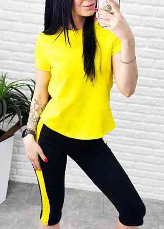 Спортивний костюм з бриджами "Dion" оптом | Норма Жовтий, 42-44 Київ