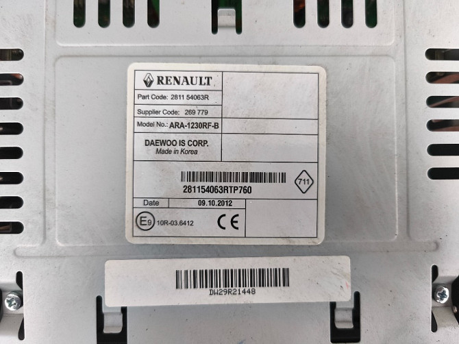 Автомагнітола Renault Kangoo 2008-2021 (281154063R) Ковель - фото 3