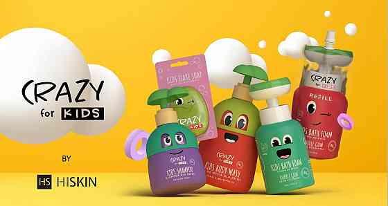 Гель для купання з ароматом лічі та кавуна Crazy for Kids Washing Gel Lychee & Watermelon HiSkin 500 мл Вінниця