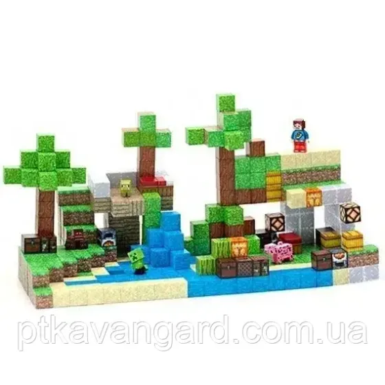 Магнітний конструктор майнкрафт 375 магнітних блоков річка в лісу Dream World LZCK 034 Хмельницький