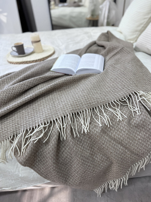 Vladi Плед Vladi 140x200 см вовняно-кашемірове 90/10% Familia коричневий Коломия - фото 1