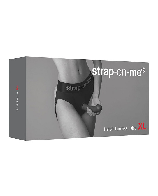 Трусики для страпону, XL, Strap-On-Me кільцеве кріплення, з відритими сідницями, чорні Sex Aura Київ - фото 8