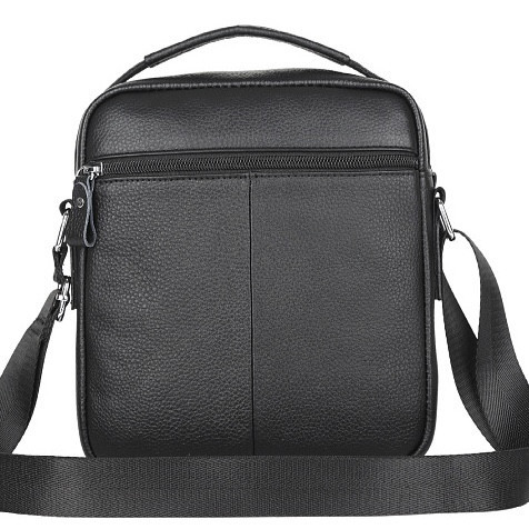 Кожаная мужская сумка-барсетка через плечо с ручкой черная Tiding Bag 78465 Каменское - изображение 5