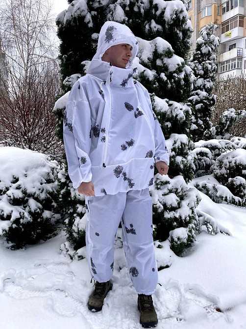 Маскировочный тактический костюм Клякса (Белый) Киев - изображение 3