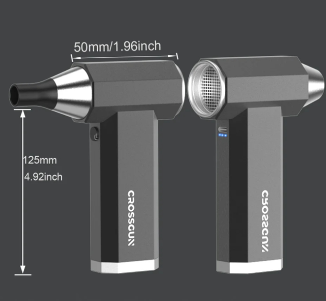 Мини-турбо вентилятор Crossgun 12V 1500мАч 120000об/мин для чистки ноутбуков (Черный) Винница - изображение 6