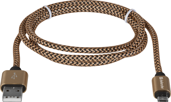 Кабель USB 2.0 AM-micro BM, 1.0 м, золотистий, 08-03T PRO Defender Вінниця