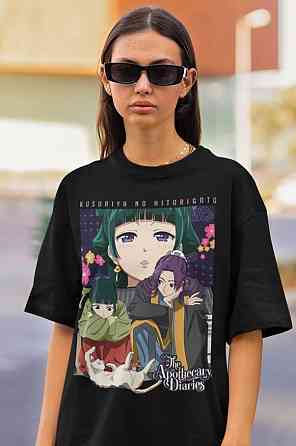 Футболка з аніме принтом Маомао Апотхекарй Діаріес Ессентіал оверсайз (S/M/L) Чорний AnimeJ0806 Дніпро