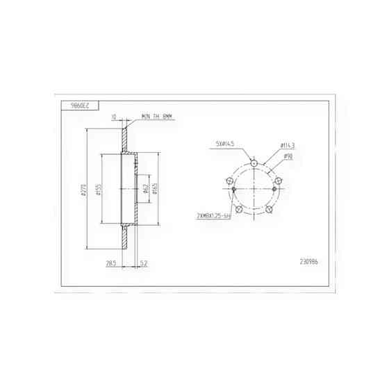 Диск Toyota Auris (2006-) задний (270mmx10mm) тормозной Мукачево