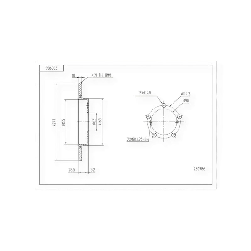 Диск Toyota Auris (2006-) задній (270mmx10mm) гальмівний Мукачево - фото 1