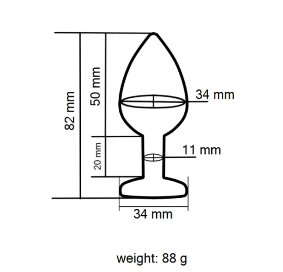 Анальна пробка із кристалом EGZO - Rose Gold Round Plug Blue size M Sex Aura Київ