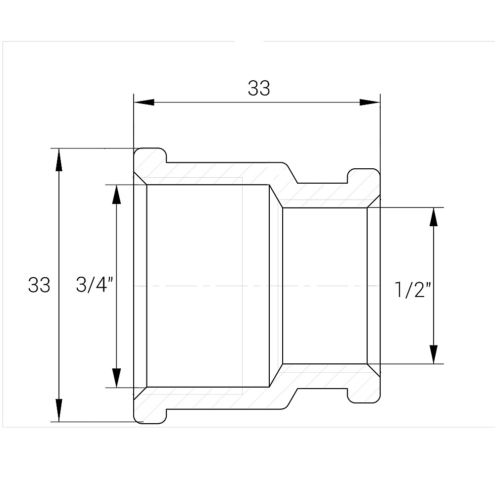 Муфта редукційна 3/4″х1/2″ВВ нікельована NM431L OPTIMUM Тернопіль - фото 3