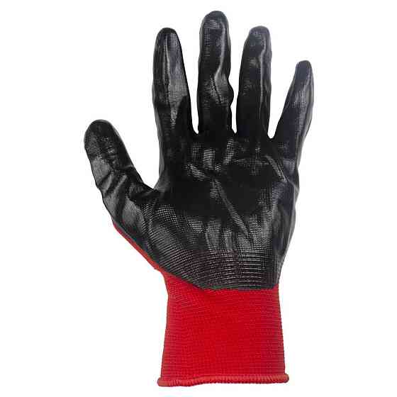 Рукавички трикотажні з частковим нітриловим покриттям р10 (червоно-чорні манжет) КРАТНО 12 парам SIGMA (9443471) Київ