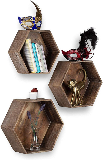 Набір настінних книжкових полиць "Алхімік" мокко Миколаїв - фото 3