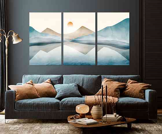 Модульна картина у вітальню/ спальню Природа в горах     ART-183_3A 70х130 см Київ
