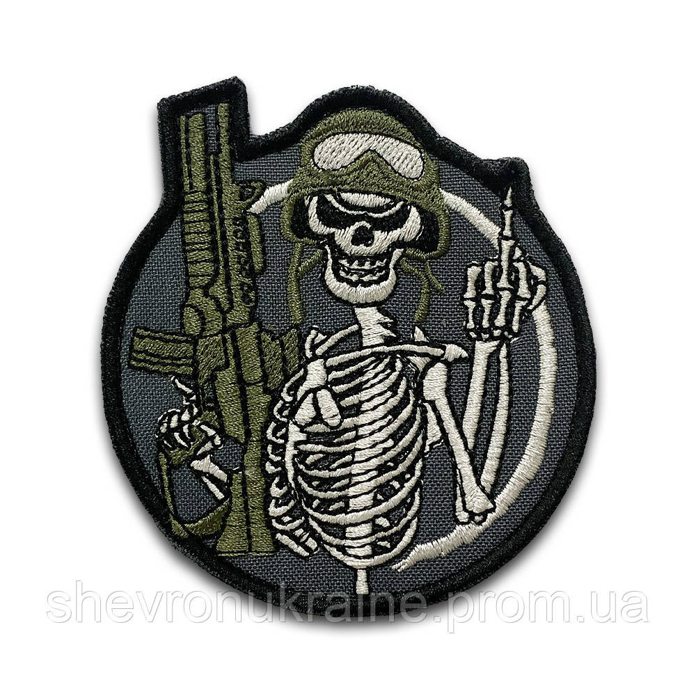 Шеврон Скелет хуліган (Форма коло. На липучці) Розмір 9x7см Київ - фото 5