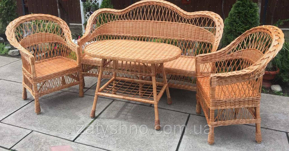 Комплект плетеной мебели | мебель из лозы с большим диваном | мебель  из лозы плетеная Киев - изображение 7