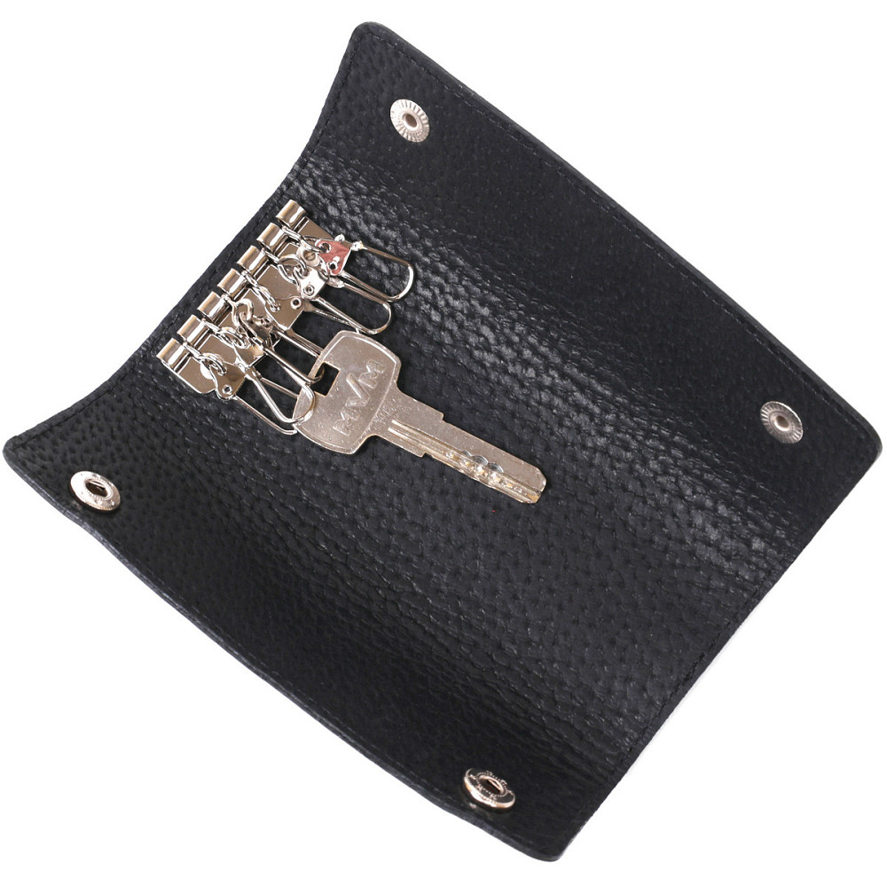 Стильная кожаная ключница Shvigel 16529 Черный Киев - изображение 6