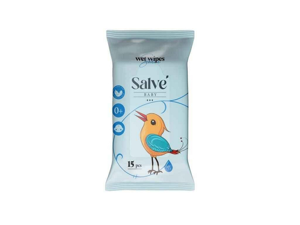 Вологі серветки 15шт дитячі ТМ SALVE Київ - фото 1