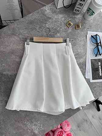 Жіноча трендова мініспідниця-шорти турецька костюмка Молочний, 44/46 Одеса