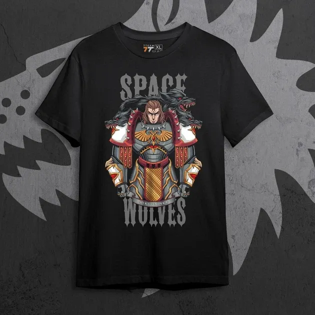 Футболка чоловіча з  принтом WarHammer 40K Space Wolves Розмір 48 Anime0782 Дніпро - фото 1