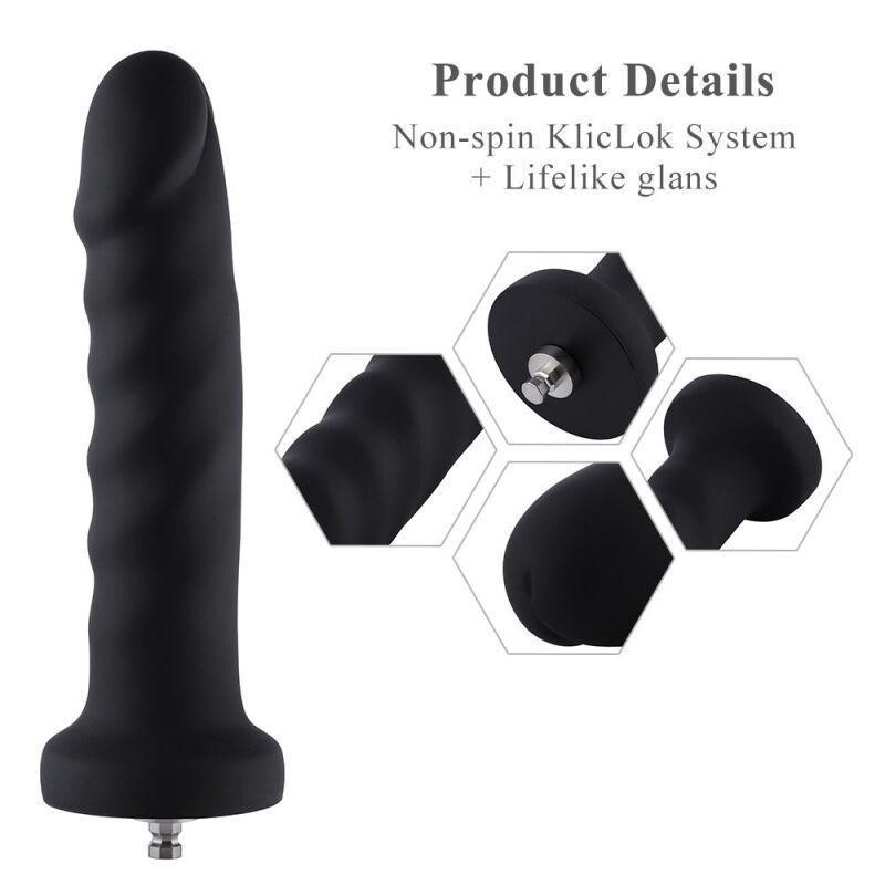Силиконовый фаллоимитатор для секс-машин Hismith 7.1″ Anal Dildo Black, система KlicLok Sex Aura Киев - изображение 3